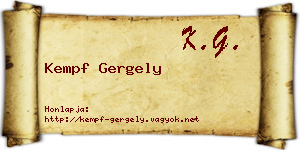 Kempf Gergely névjegykártya